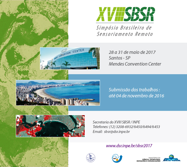 Capa dos anais do XVIII Simpósio Brasileiro de Sensoriamento Remoto